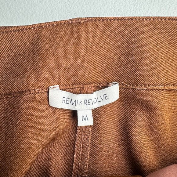 Remi x Revolve Pants Womens Medium Brown Danielle Belted Preppy Chic Lagenlook - Picture 2 of 12